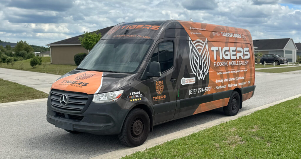 Tigers Flooring mobile showroom van